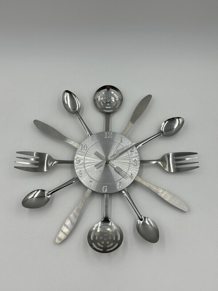 Kitchen Utensils Kitsch Clock Cool Unique Clock Retro Tested Works