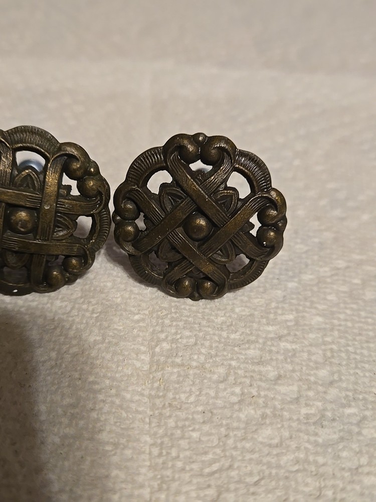 Vintage Round Brass Celtic Door Pulls