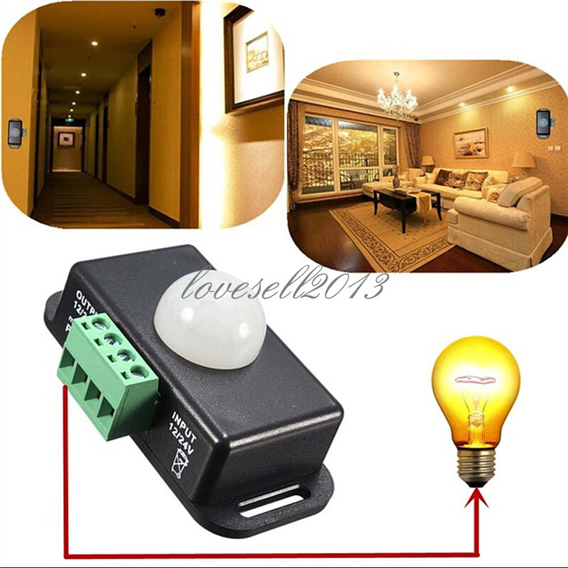 DC 12V-24V 8A Automatic  Infrared PIR Motion Sensor Switch For LED light Stylish