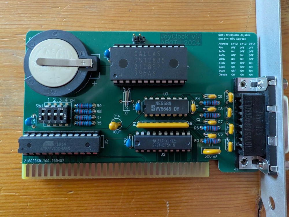 JoyClock: ISA Joystick Interface with Real Time Clock