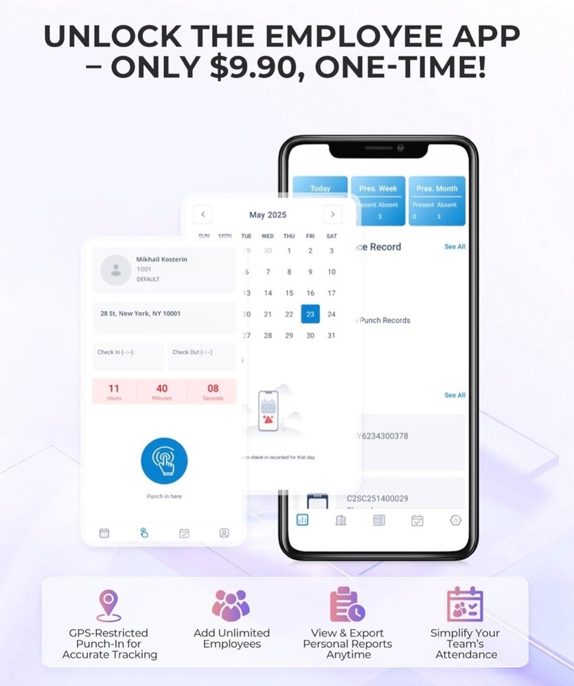 Biometric Time Clock ( Black)