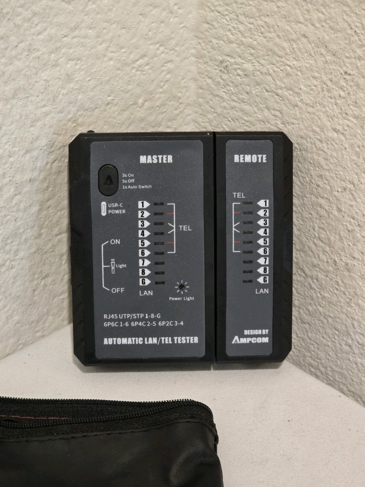 AMPCOM Network Cable Tester, LAN Phone Wire Tester Tool Networking Tool