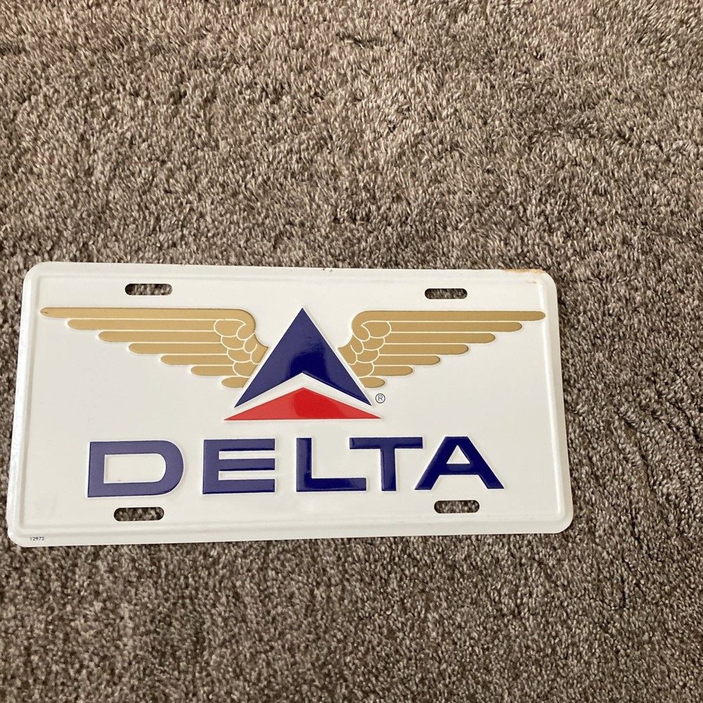 Vintage Delta Airlines License Plate Insert