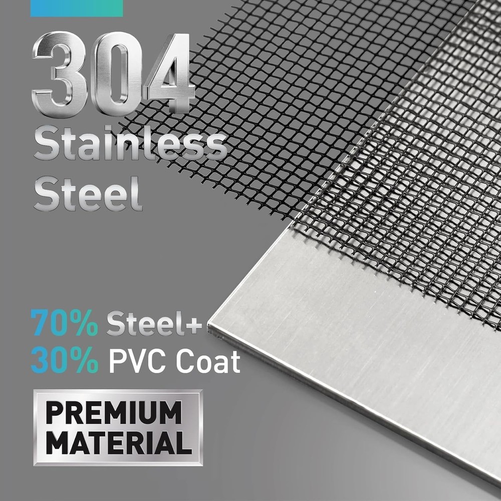 Black Stainless Steel Mesh Window Screen Roll