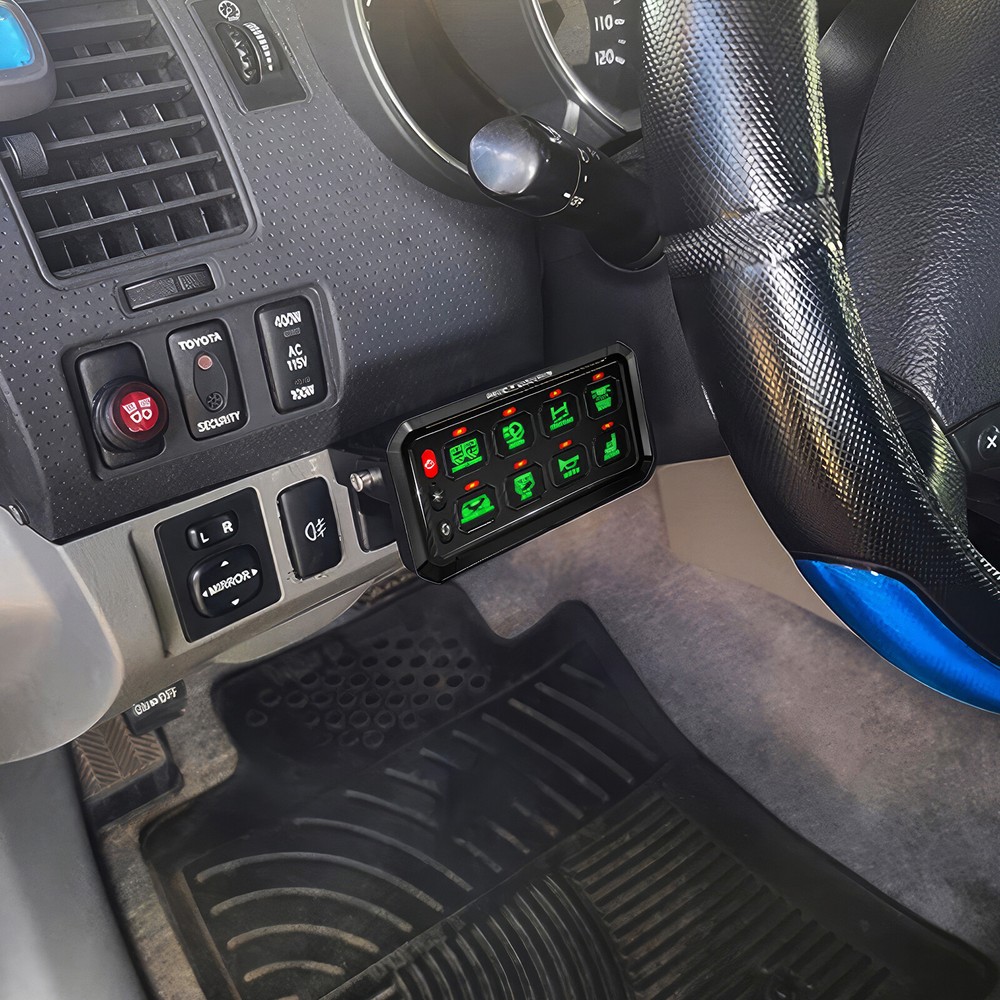 12/24V 8 Gang Switch Panel Led Light Bar Switch Momentary Strobe Switch Pod, USA