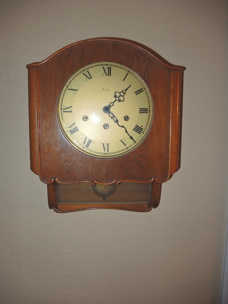 Antique Mauthe Wall Clock Runs And Stops