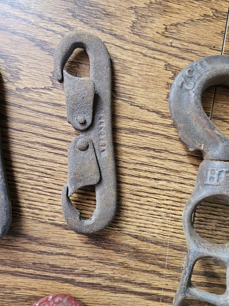 VINTAGE ANTIQUE HEAVY SNAP HOOK BLOCK & TACKLE ANCHOR