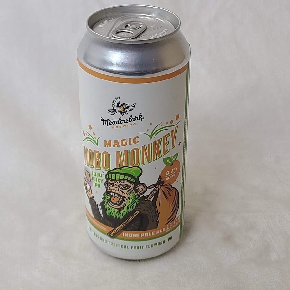 Meadowlark Brewing Magic Hobo Monkey IPA Beer Can Empty Bottom Opened Sidney MT