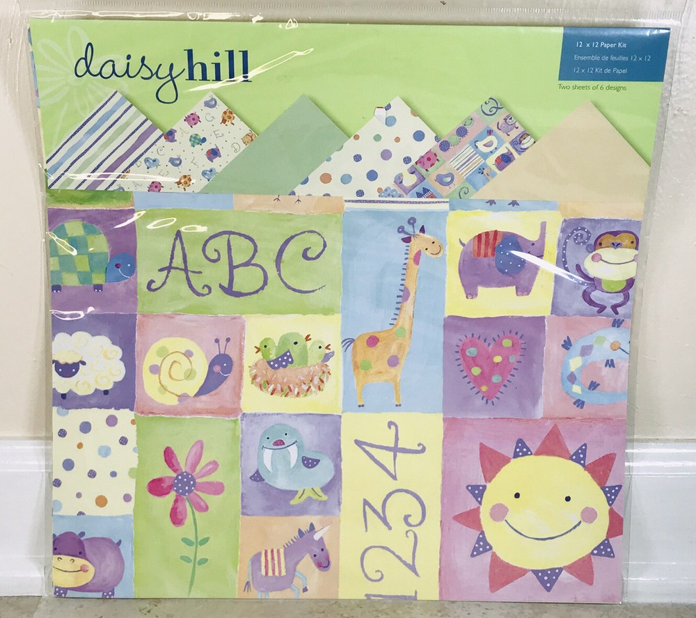 Daisy Hill  BABY THEME ASSORTED PATTERN 12 X 12 SCRAPBOOK CRAFT SHEET SET