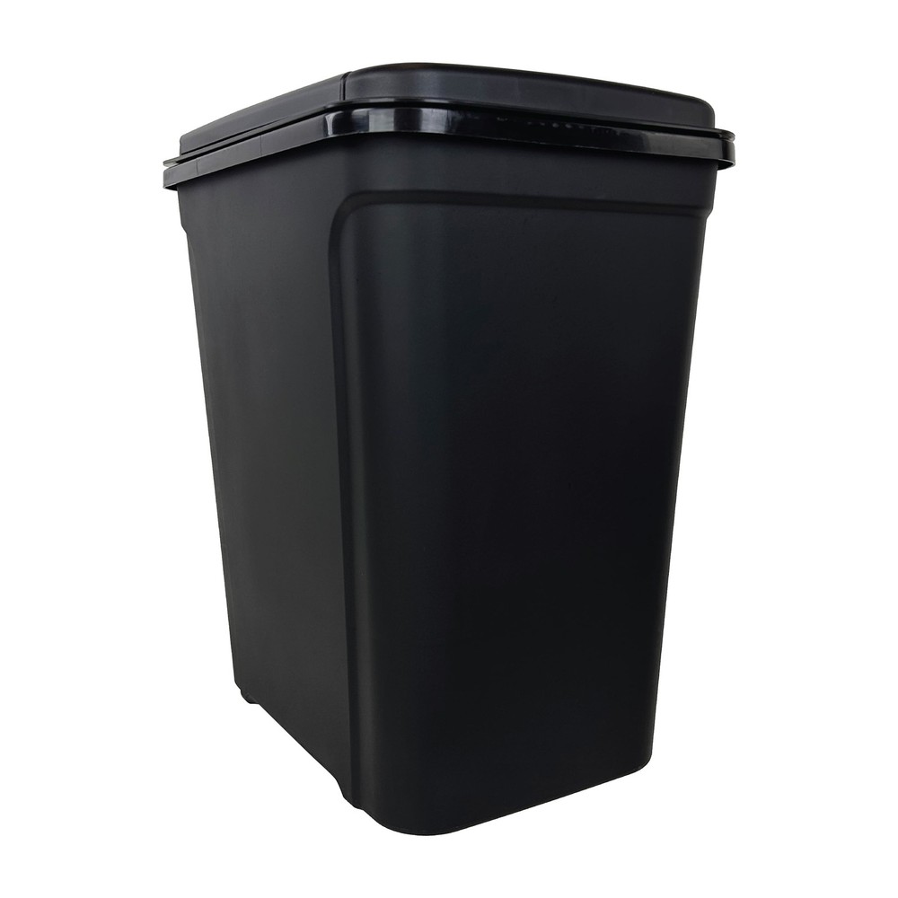 Kitchen Trash Can, 7.6 Gallon Plastic Garbage Bin with Touch Top Lid, Black