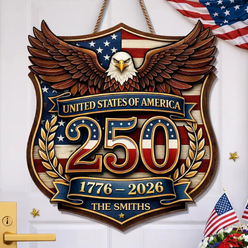 Personalized Freedom Years Wall Sign with Rope