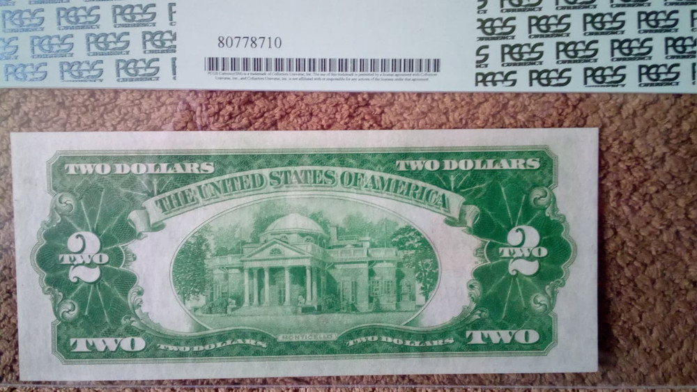 18-SUP.EXTR.RARE 1928 PLAIN $2 TWO DOLLAR SPEC. FEATURE SER. NOTE,CU,PCGS 63,PPQ