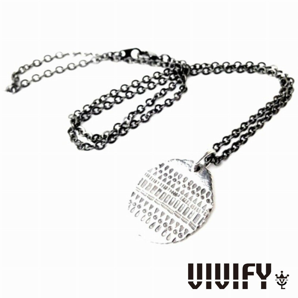 VIVIFY Silver Pattern Plate Drop Pendant Top (No Chain)