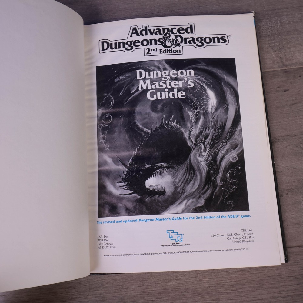 Advanced Dungeons & Dragons 2nd Edition - Dungeon Master's Guide - 1st Ed - 1989