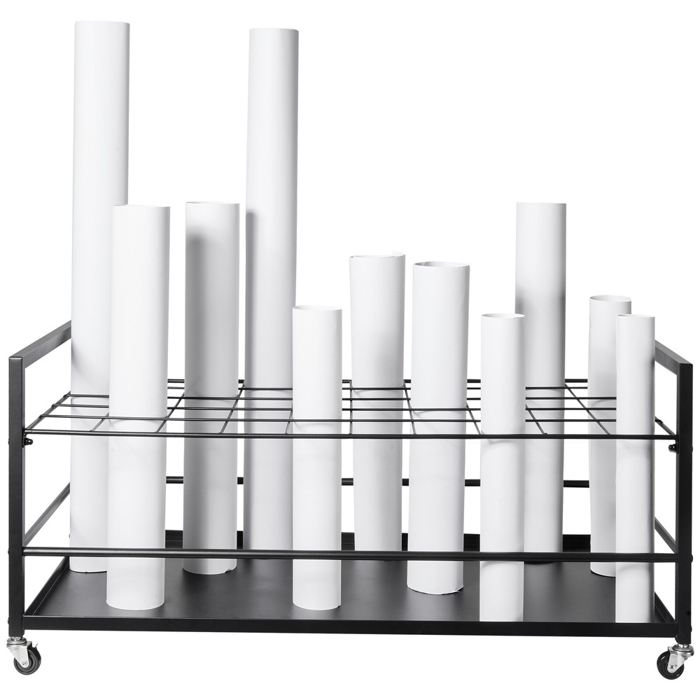VEVOR Blueprint Storage Rack 50 Slots Mobile Roll File Holder for Architectural