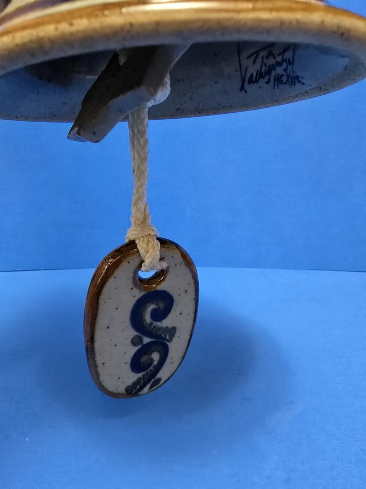 Stoneware Pottery Handcrafted Bell 5" Signed