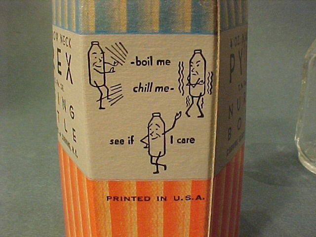 1930s ? Pyrex Glass Baby Bottle MINT