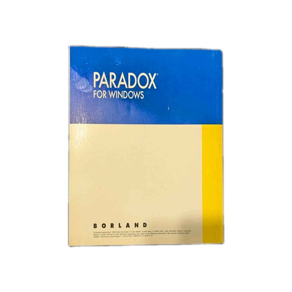 Borland Paradox for Windows GETTING STARTED USER DEVELOPERS GUIDE