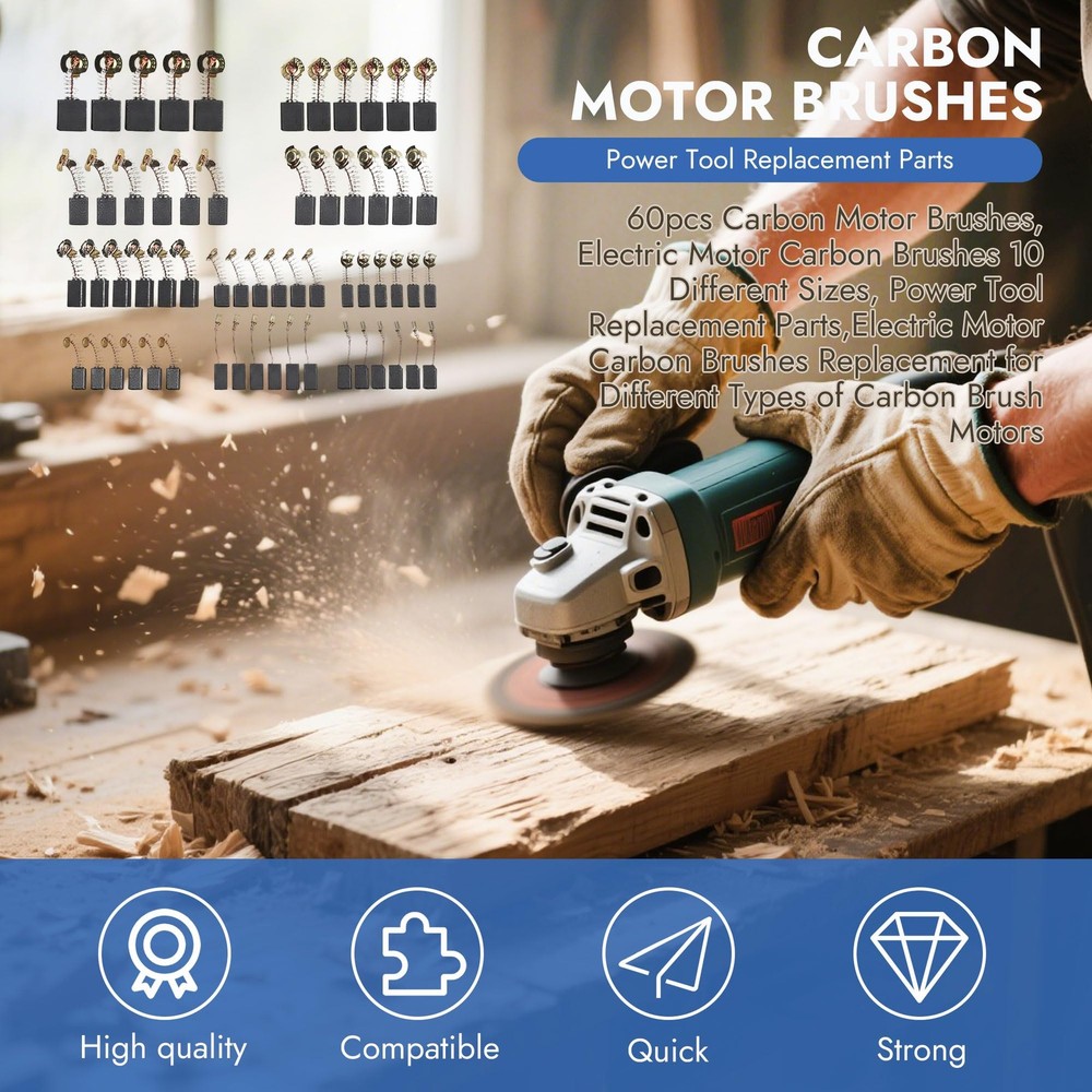 Electric Motor Carbon Brushes Replacement 10 Models Maintenance 60 PCS