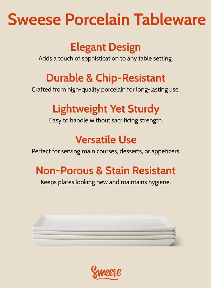 White Serving Platters, Porcelain Serving Trays for Parties, Large Rectangular