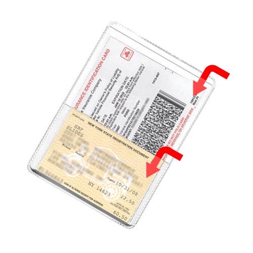 Auto Insurance Registration ID Card Holders Clear-Plastic Front Double Pocket