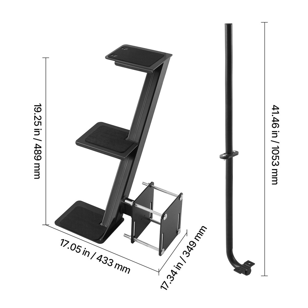 Uimoso Durable Boat Trailer Steps with Handle - 3-Step Side Mount Design