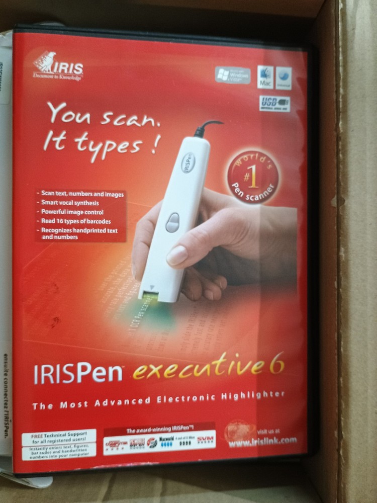 Iris Pen Executive 6 Handheld Text, Handwriting, Barcode Scanner Pen
