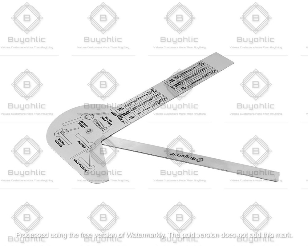 Multi Purpose Protractor Square Rule Centre Finder Drill Point Gauge Hand Tools