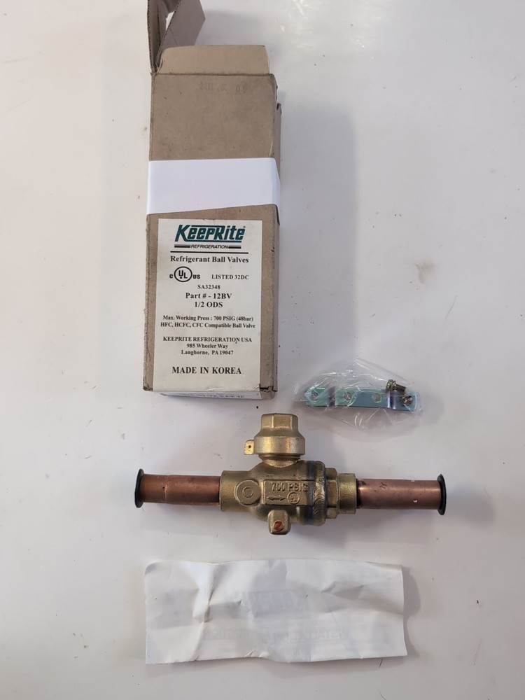 KeepRite 12BV 1/2 ODS REFRIGERANT BALL VALVE 700 PSIG (QTY: 1)