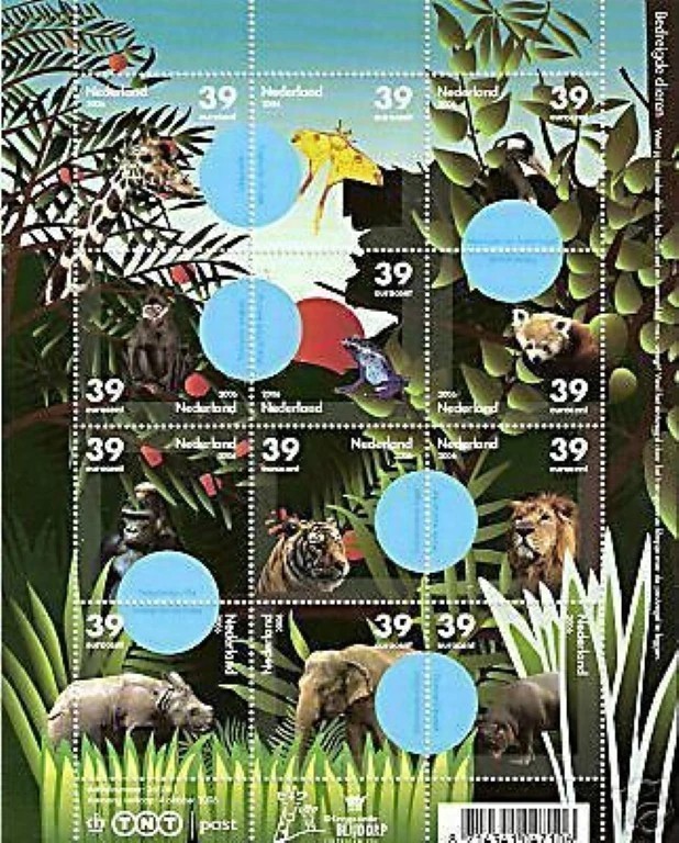 Netherlands 2006 endangered animals   v2441 sheetlet   postfris u