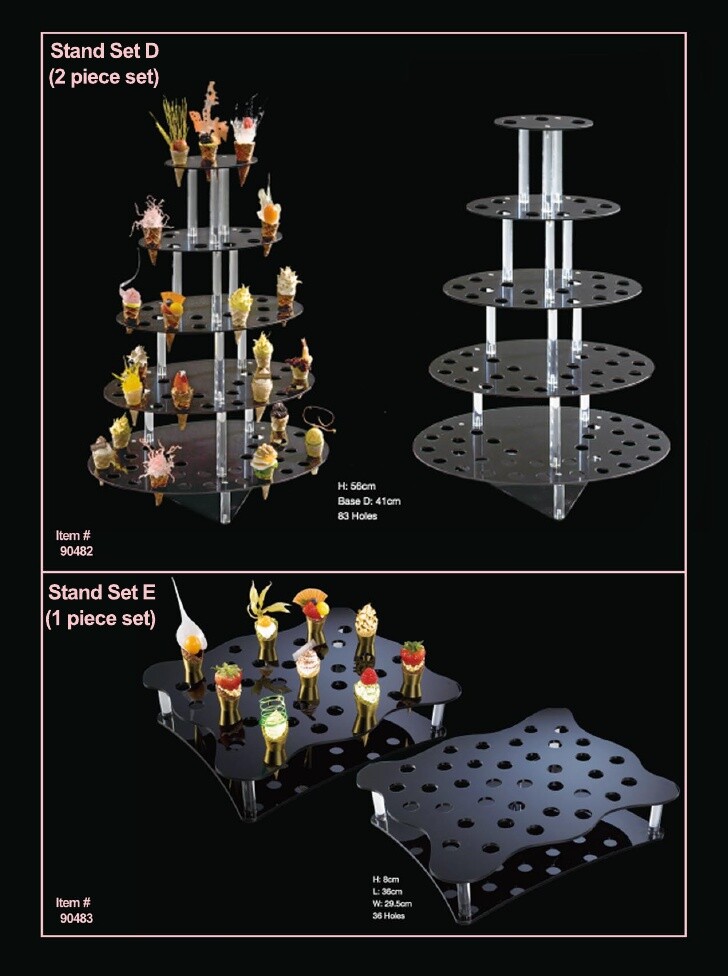 (2) 5 Level Cone, appetizer, dessert  Display Stands
