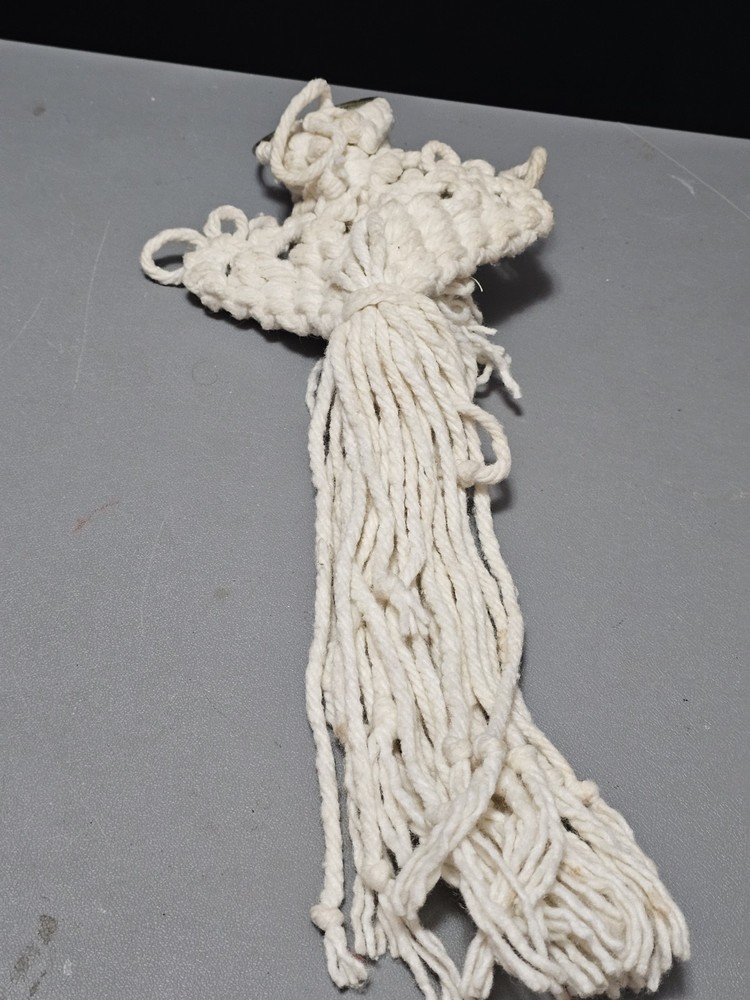 Handmade White Macrame Angel Wall Hanging With Bells