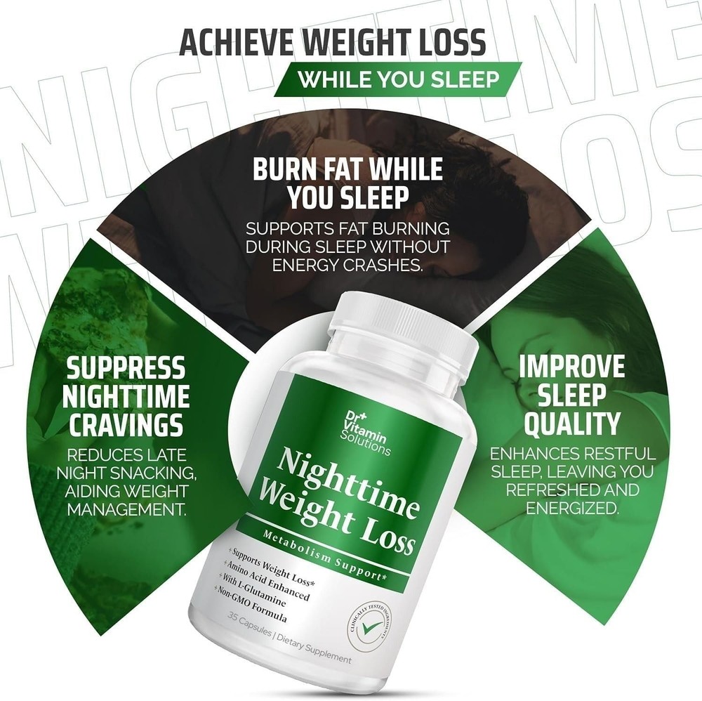 DR VITAMIN SOLUTIONS Nighttime Fat Burner Supplements. Exp-08/2027