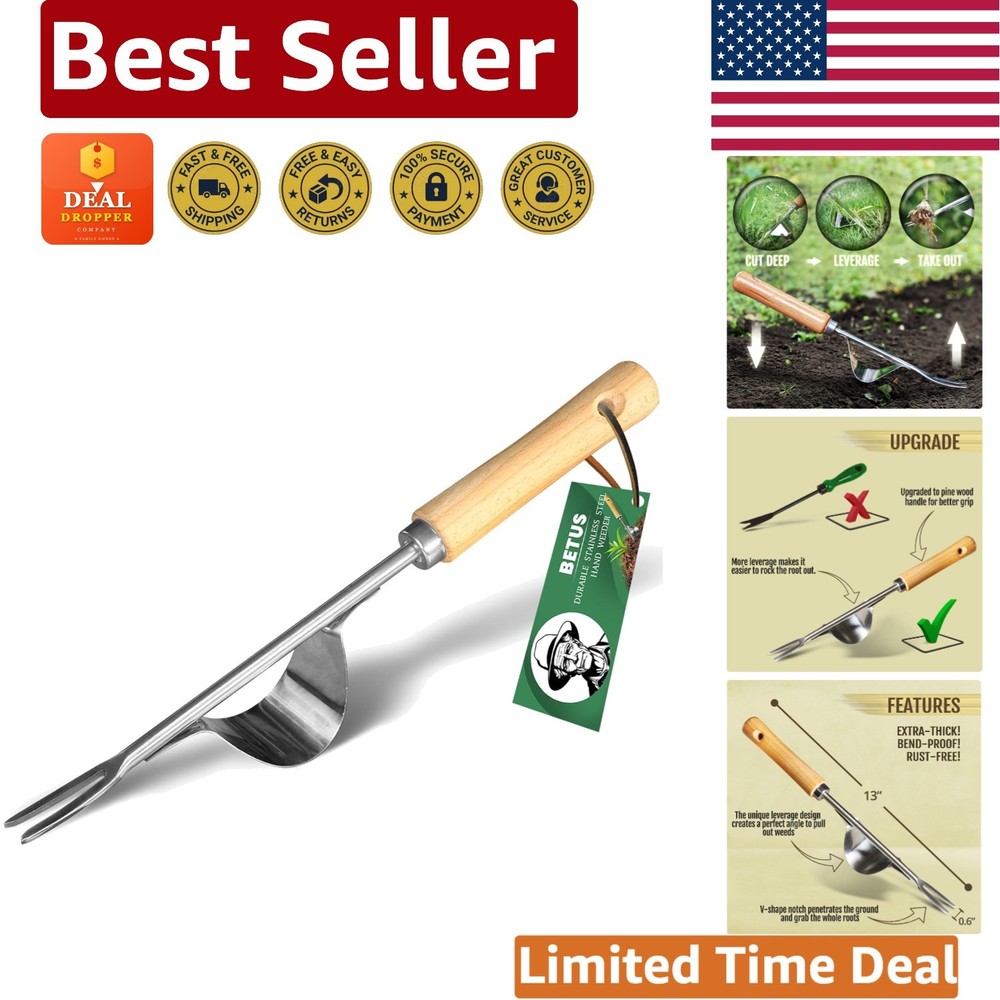 Professional-Grade Hand Weeder - Superior Leverage for Deep Weed Extraction