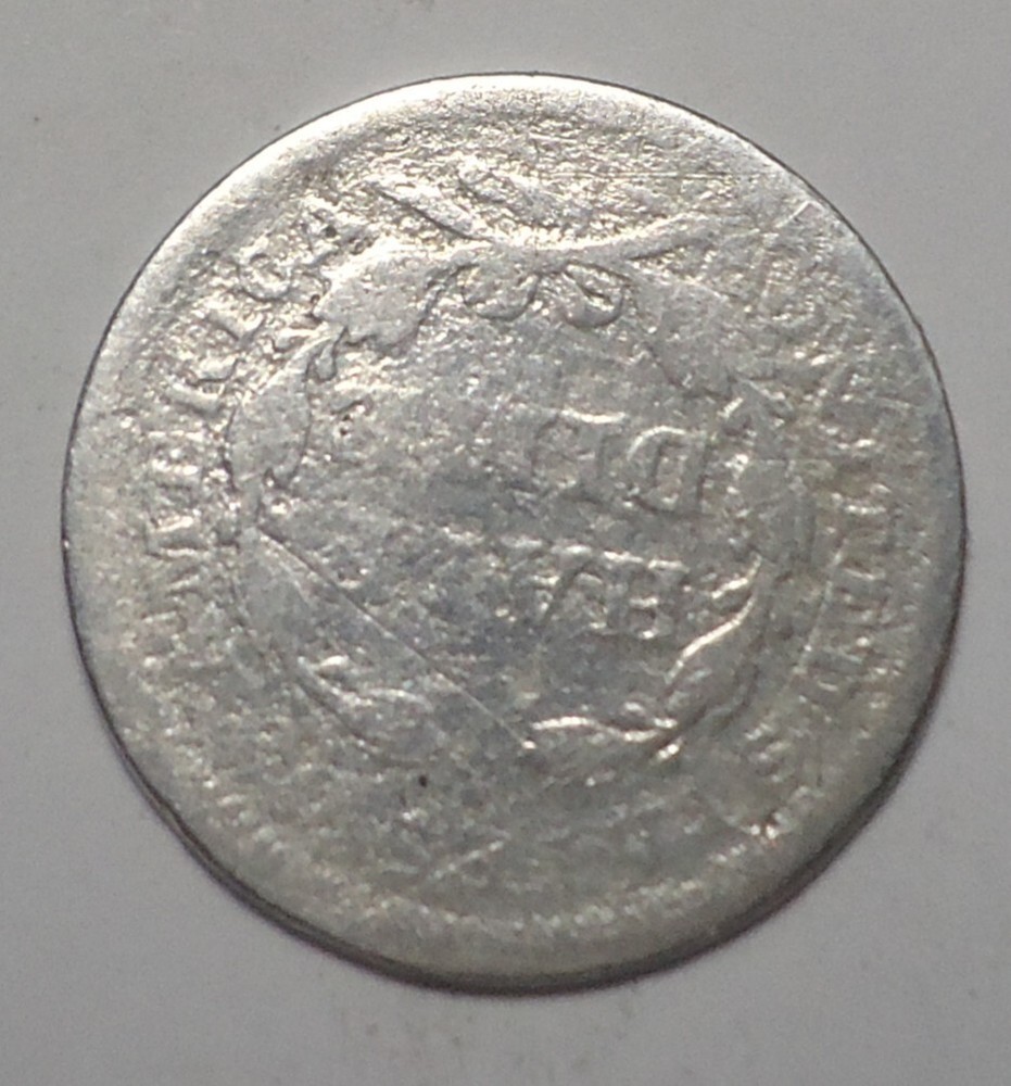 Authentic early 1857 Seated 5C silver half dime COMBINE SHIPPING!