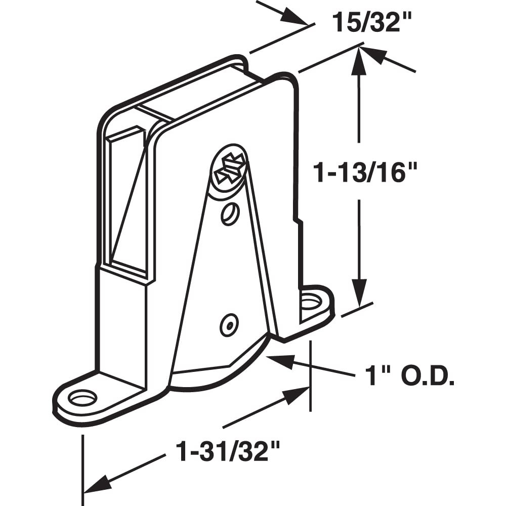 B 684 White Plastic, Sliding Screen Door Roller, for Andersen Doors (2 Pack)