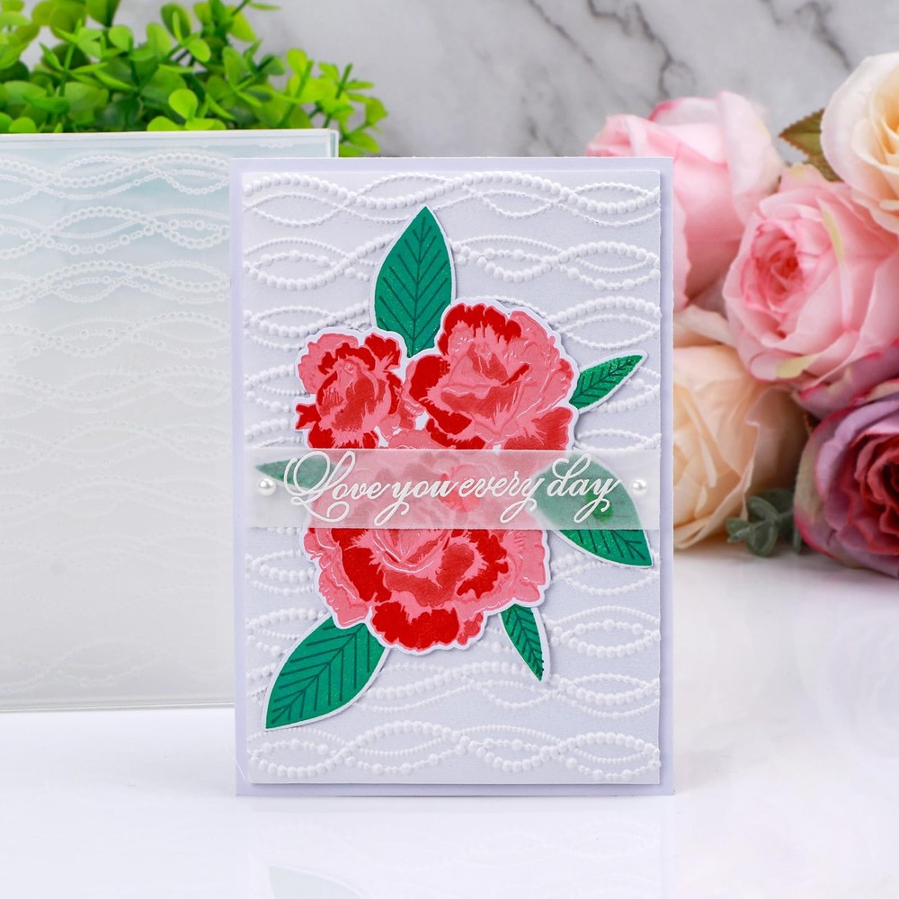 Embossing Folder 3D Abstract Art Geometric Wave Plastic Texture for Card Making