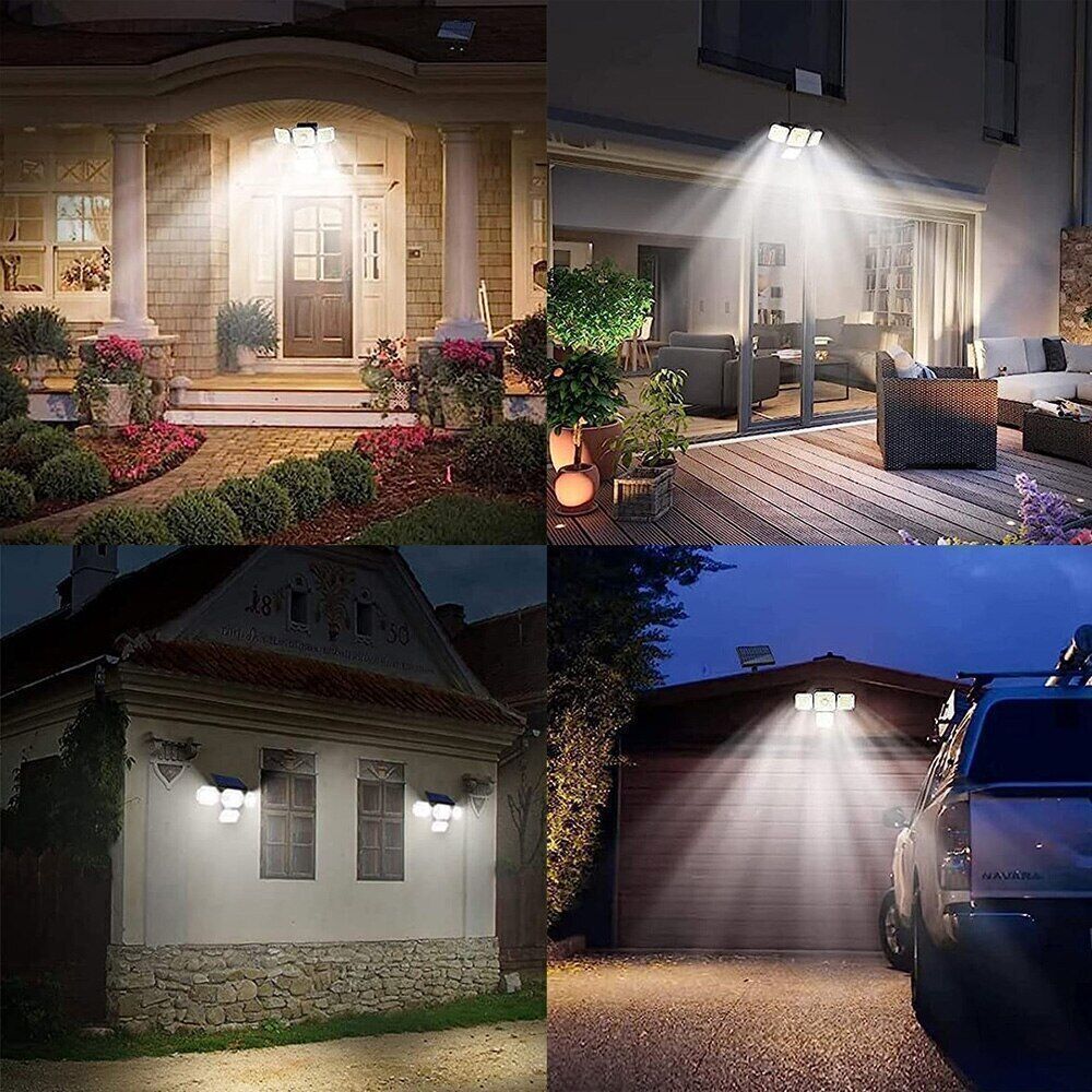 4 Pack Solar Lights Outdoor 5000LM Waterproof Motion Sensor Security Wall Lamp