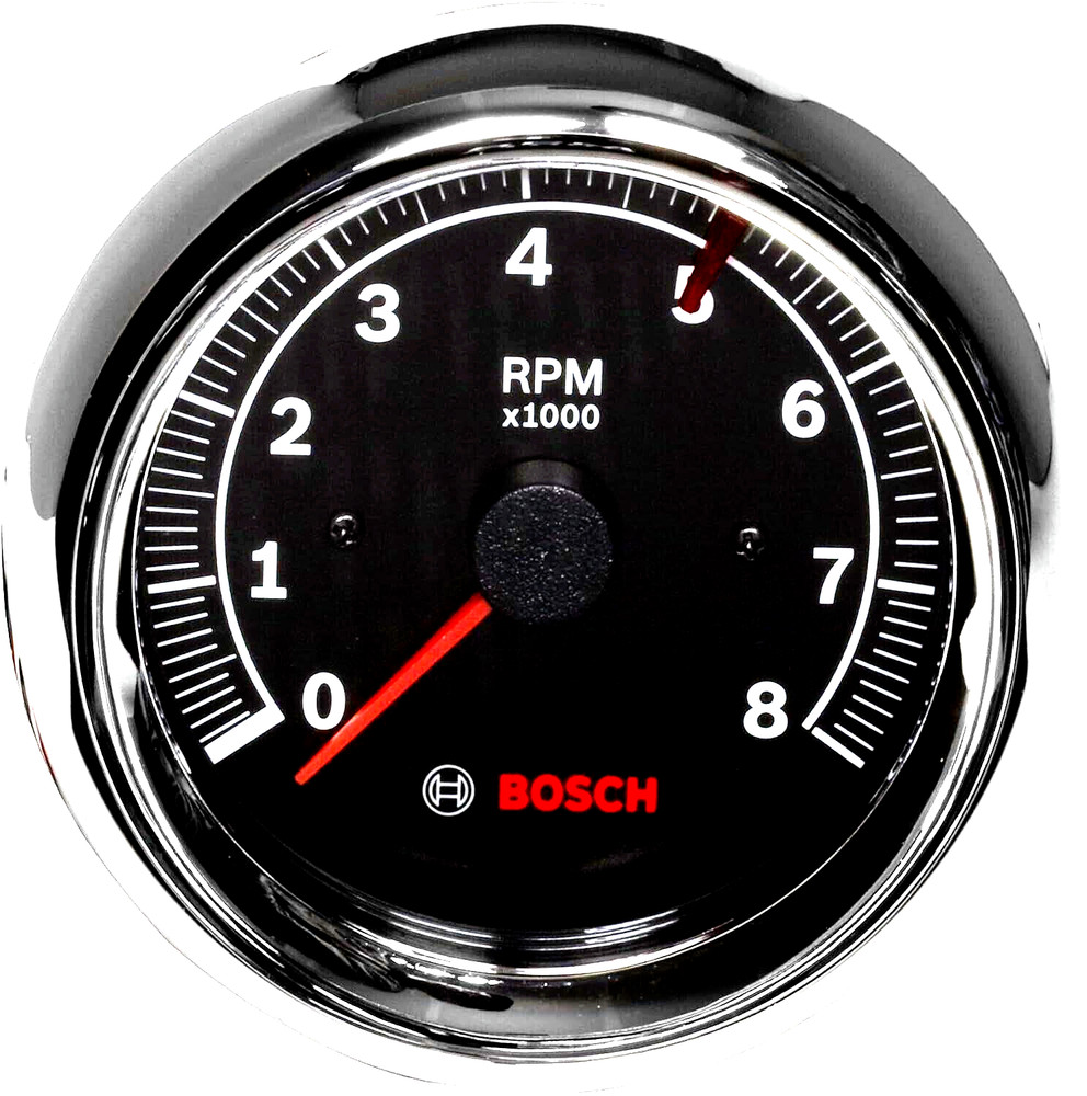 6 Volt Positive or Negative Ground Bosch Tachometer Black Face