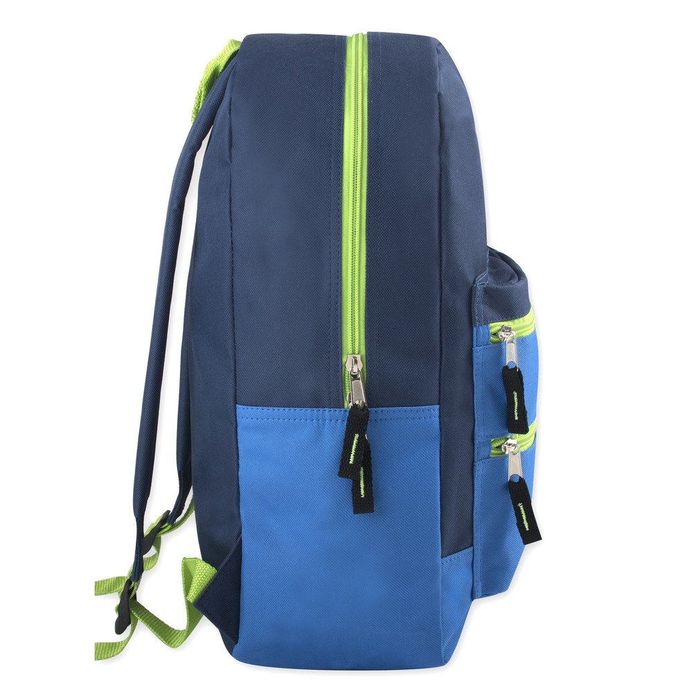 Trail maker Multi Pocket Multicolor Backpack with Adjustable Padded Straps Navy