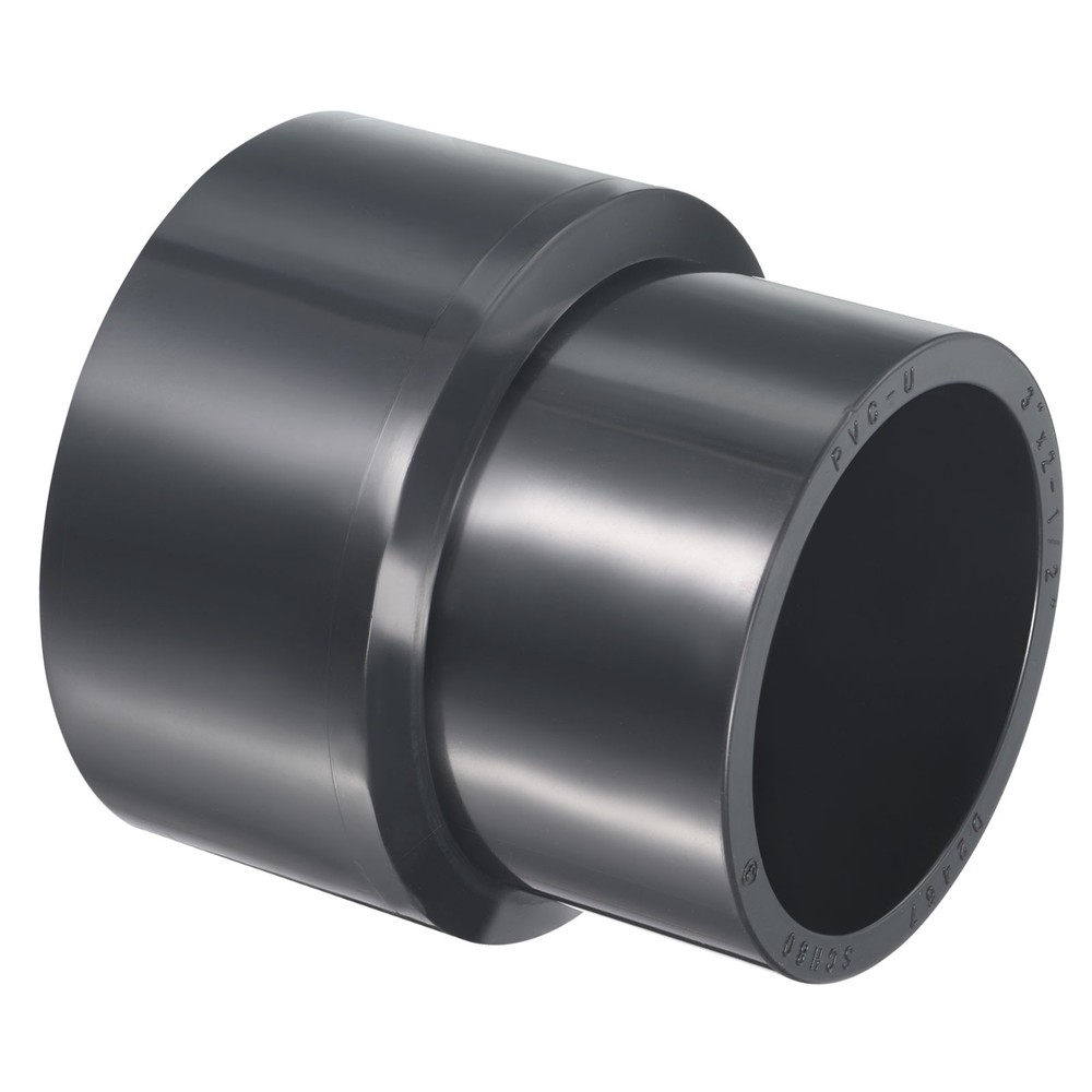 UPVC Hose Reducer Fitting 3"x 2-1/2" Program Socket 80 Straight Coupling
