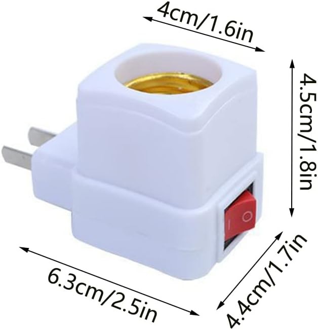 E26/E27 Socket Extension Adapter With Switch - Plug-in Light Bulb Socket...