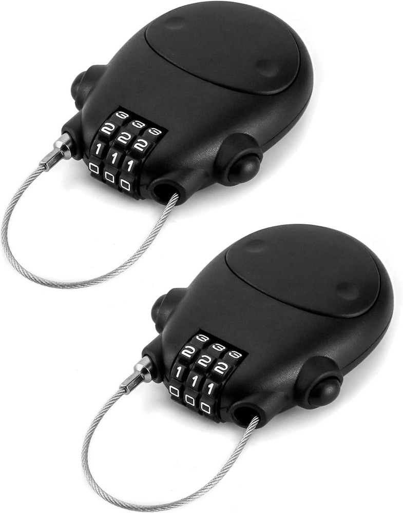 2 Pack Retractable Cable Lock 3 Digit Combination Security Luggage Locks Travel!