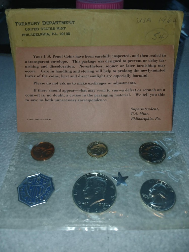 1964 US Mint Silver Proof Set In OGP