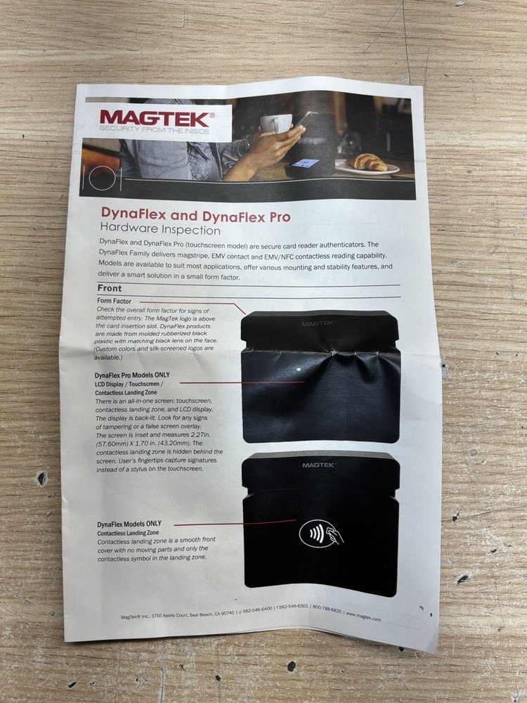 MagTek DynaFlex Pro SECURE CARD READER AUTHENTICATOR /NEW/ JUA3277