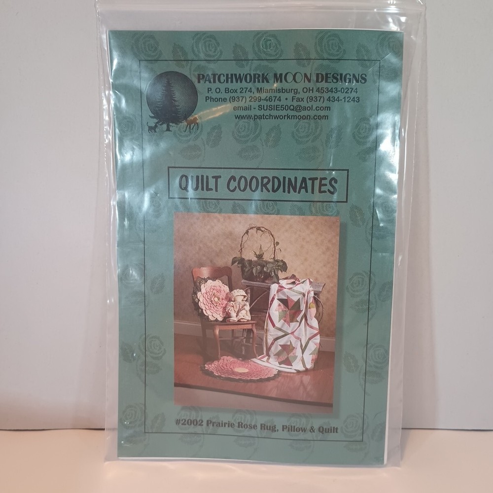 Prairie Rose Rug Pillow Quilt Pattern Patchwork Moon Designs