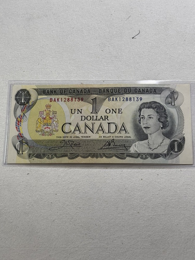 1973 Canada 1 Dollar Banknote Crow Bouey P# 85c