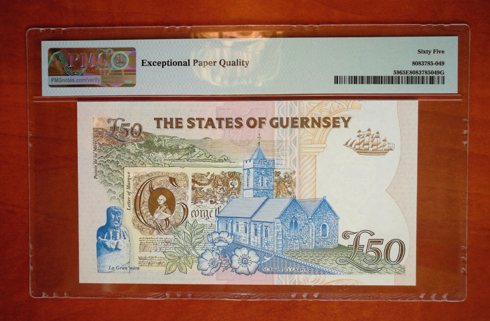 Guernsey 50 Pounds 1994 UNC PMG 65