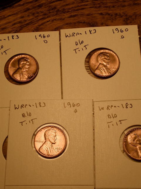 1960-D WRPM#183 D/D Tilted Stage A Ch BU Uncirculated Red Lincoln Cent Error
