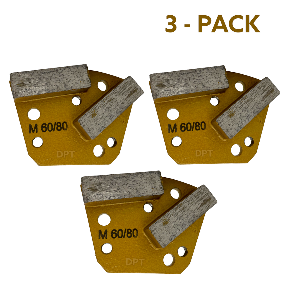 3 Pack Diamond Grinding Discs for Bolt on Concrete Grinders Medium Bond 60 Grit